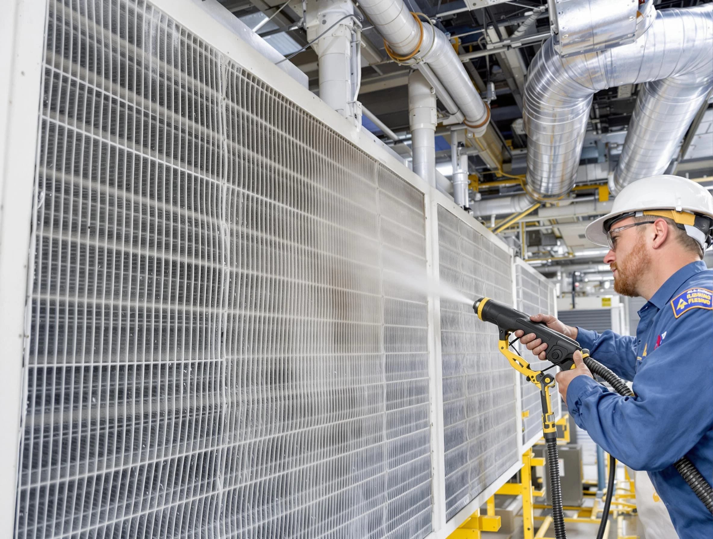 Professional commercial coil cleaning by Fairmount Air Duct Cleaning in Fairmount