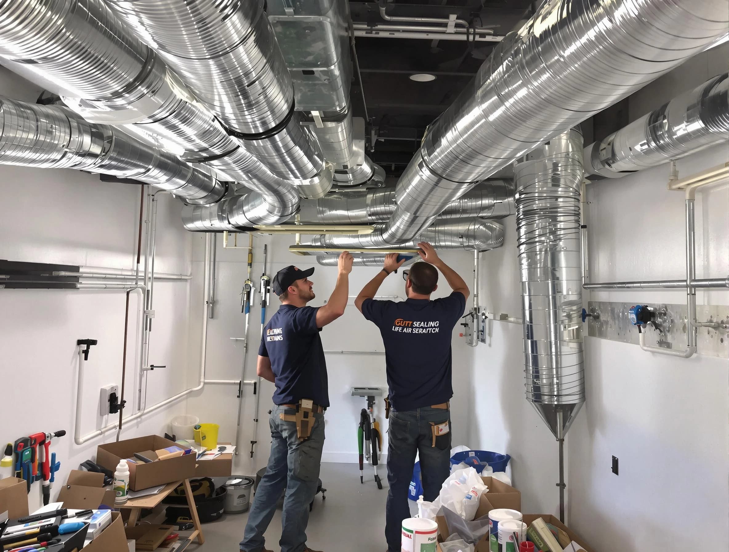 Fairmount Air Duct Cleaning technician applying professional duct sealing solutions in Fairmount