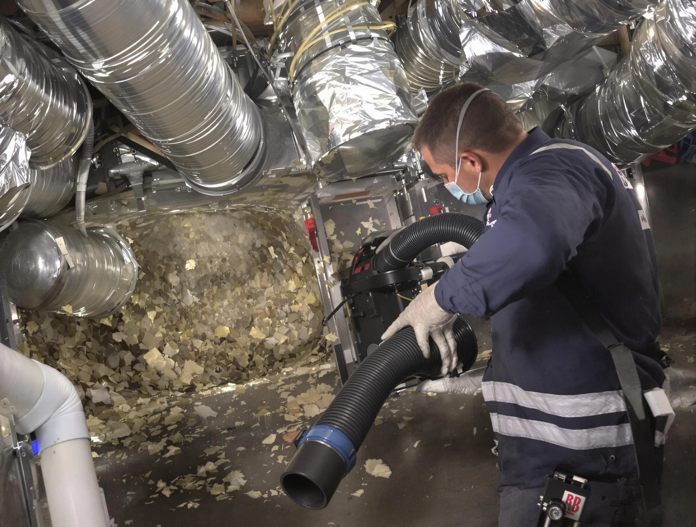 Fairmount Air Duct Cleaning specialist operating negative pressure cleaning equipment for thorough duct maintenance in Fairmount