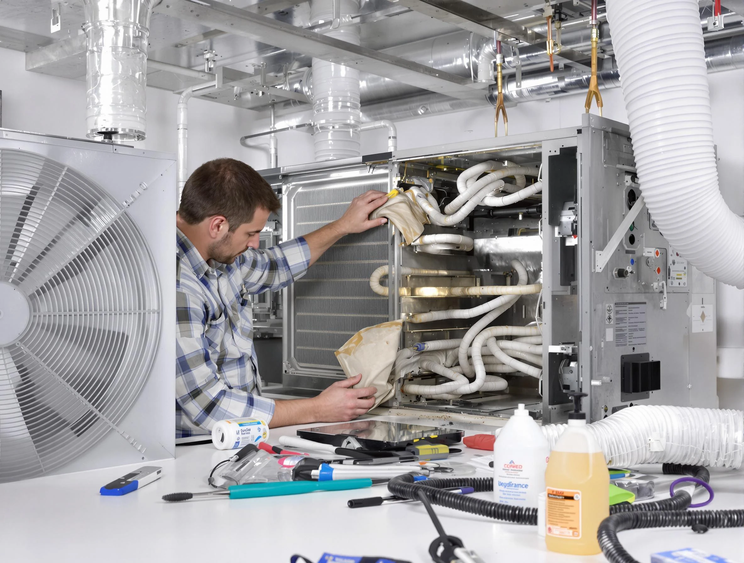 Fairmount Air Duct Cleaning specialist performing precision AC coil cleaning in Fairmount