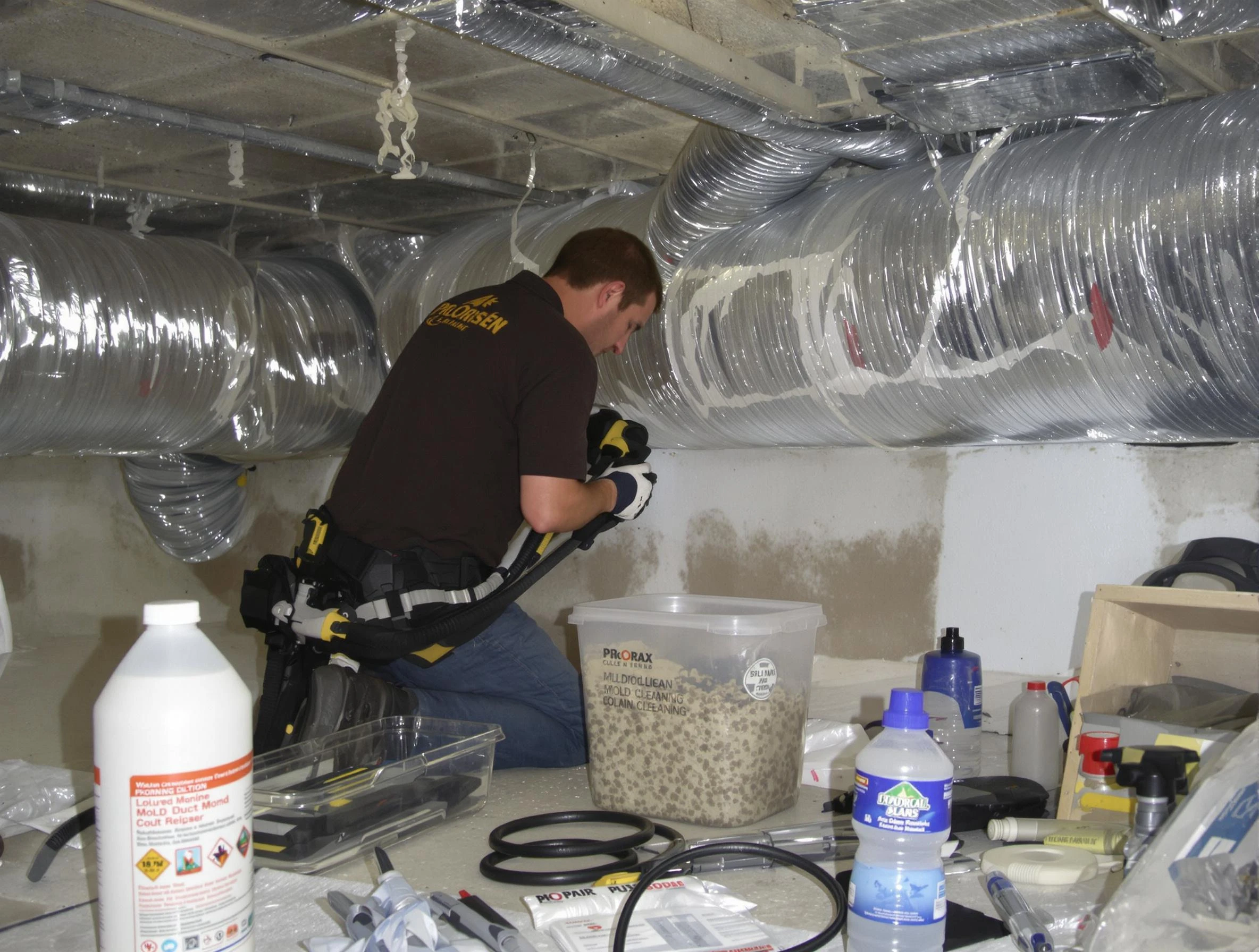 Fairmount Air Duct Cleaning specialist performing professional mold removal from air ducts in Fairmount