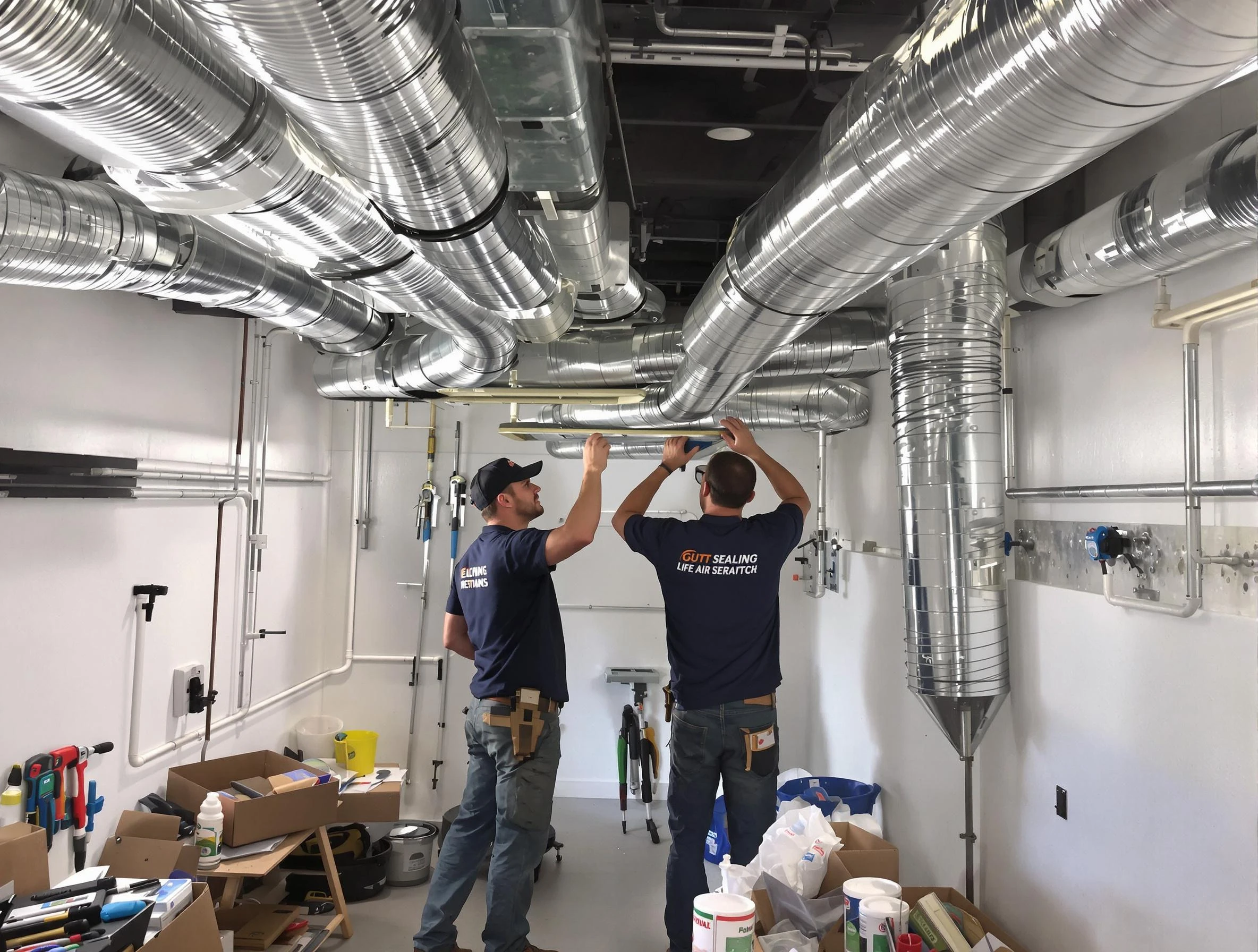 Fairmount Air Duct Cleaning technician applying professional duct sealing solutions in Fairmount